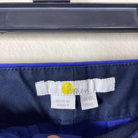 Boden Women's Straight Leg Bluish Purple Pants 6L Cotton - Picture 3 of 5